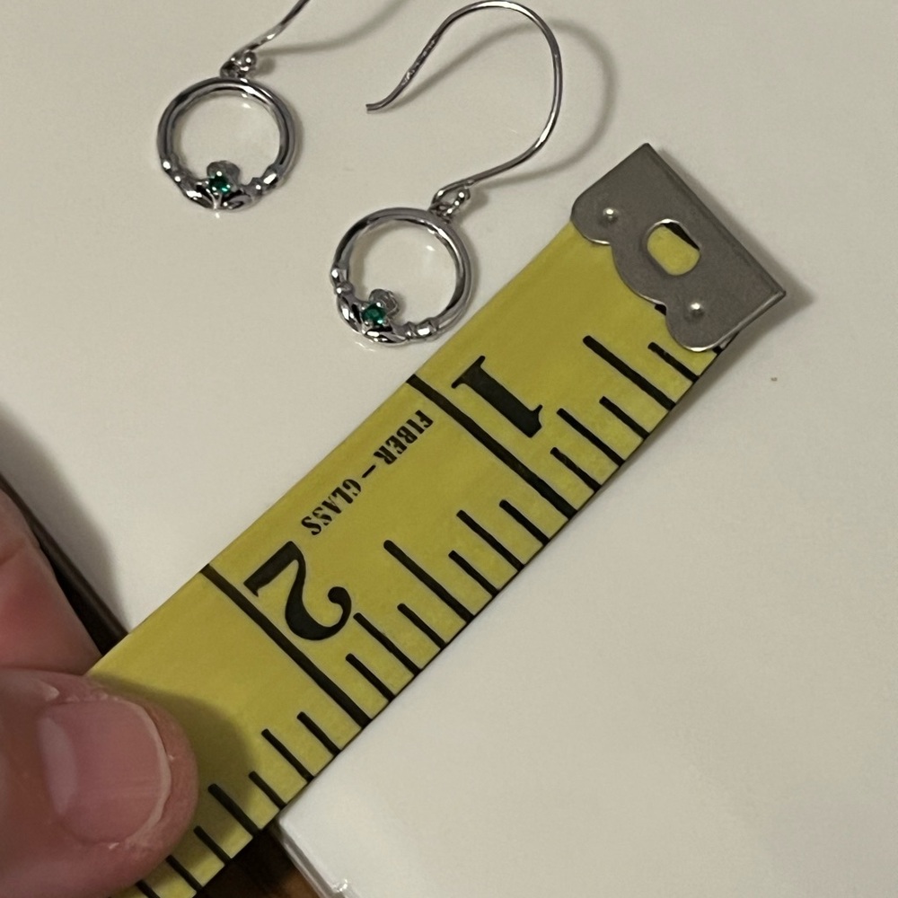 Sterling silver earrings tiny gem - Picture 7 of 7